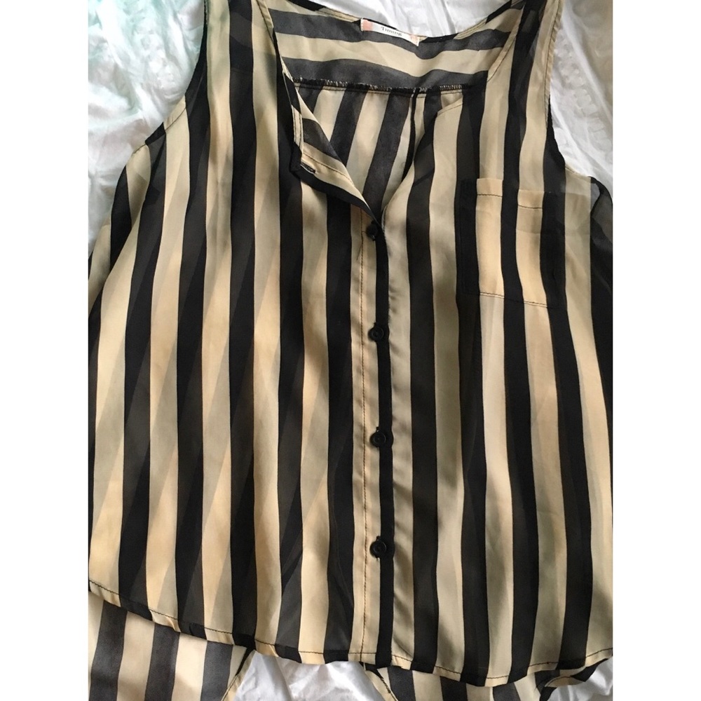 Striped Sheer Open-Back Tank - Picture 2 of 4